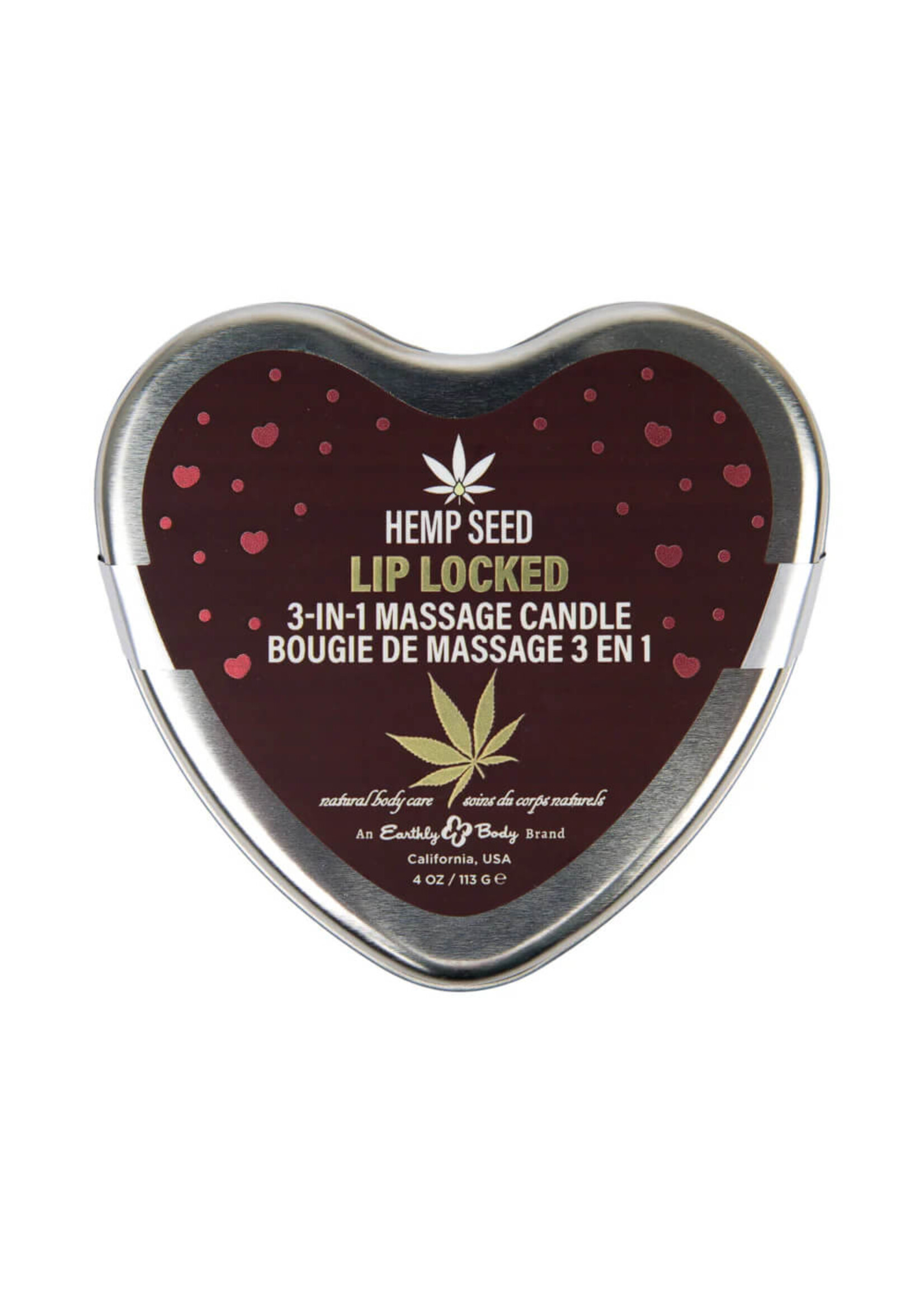 Earthly Body Hemp Seed 3-in-1 Massage Candle Lip Locked
