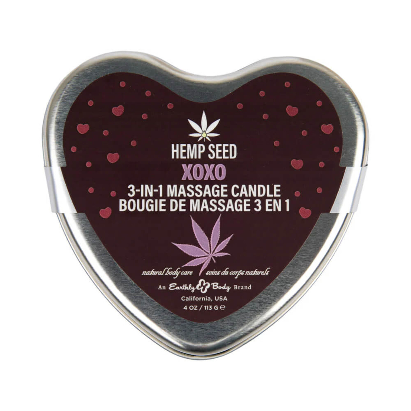 Earthly Body Hemp Seed 3-in-1 Massage Candle XOXO