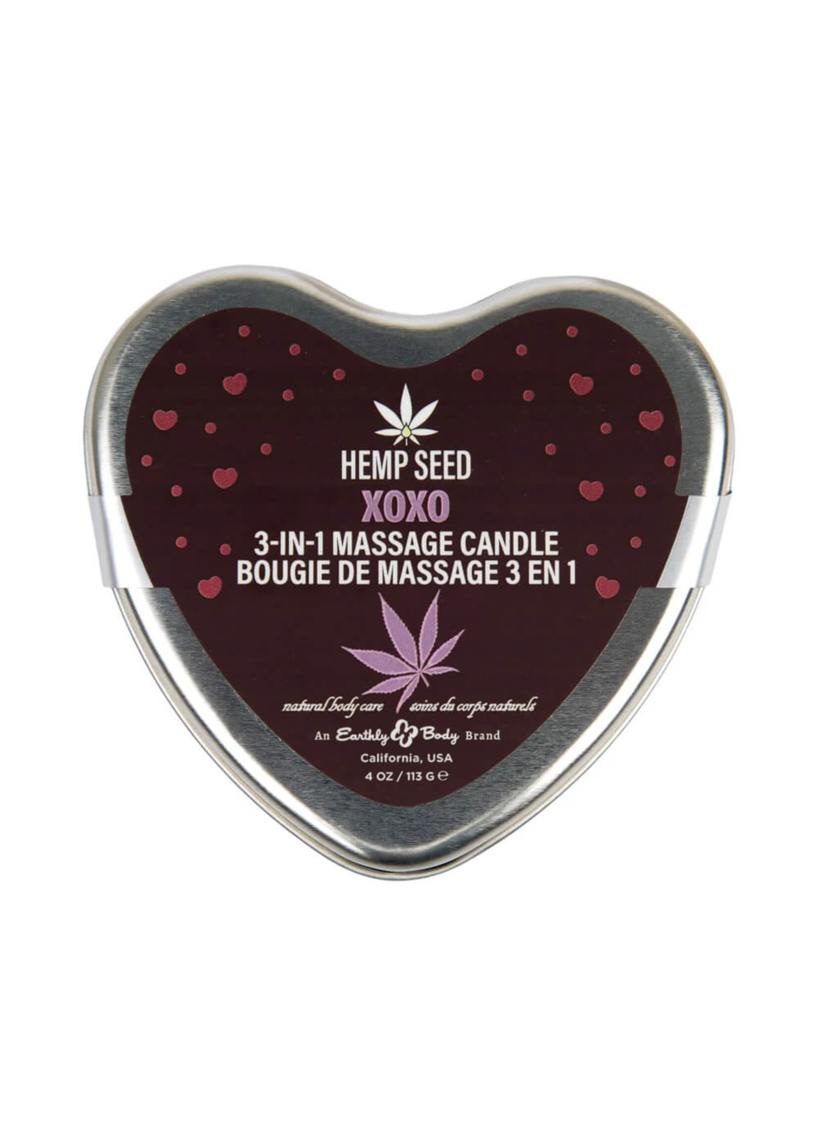 Earthly Body Hemp Seed 3-in-1 Massage Candle XOXO