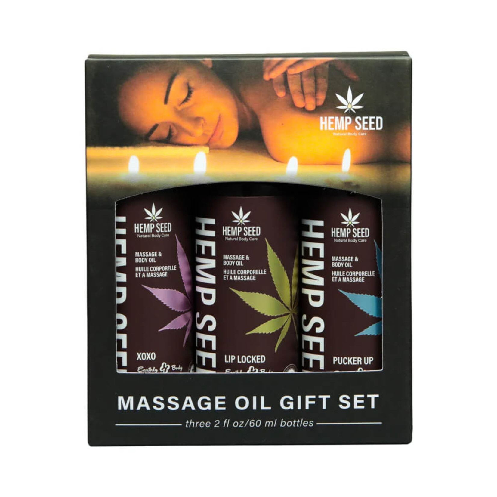 Earthly Body Hemp Seed Valentine '26 Massage Oil Trio Gift Set