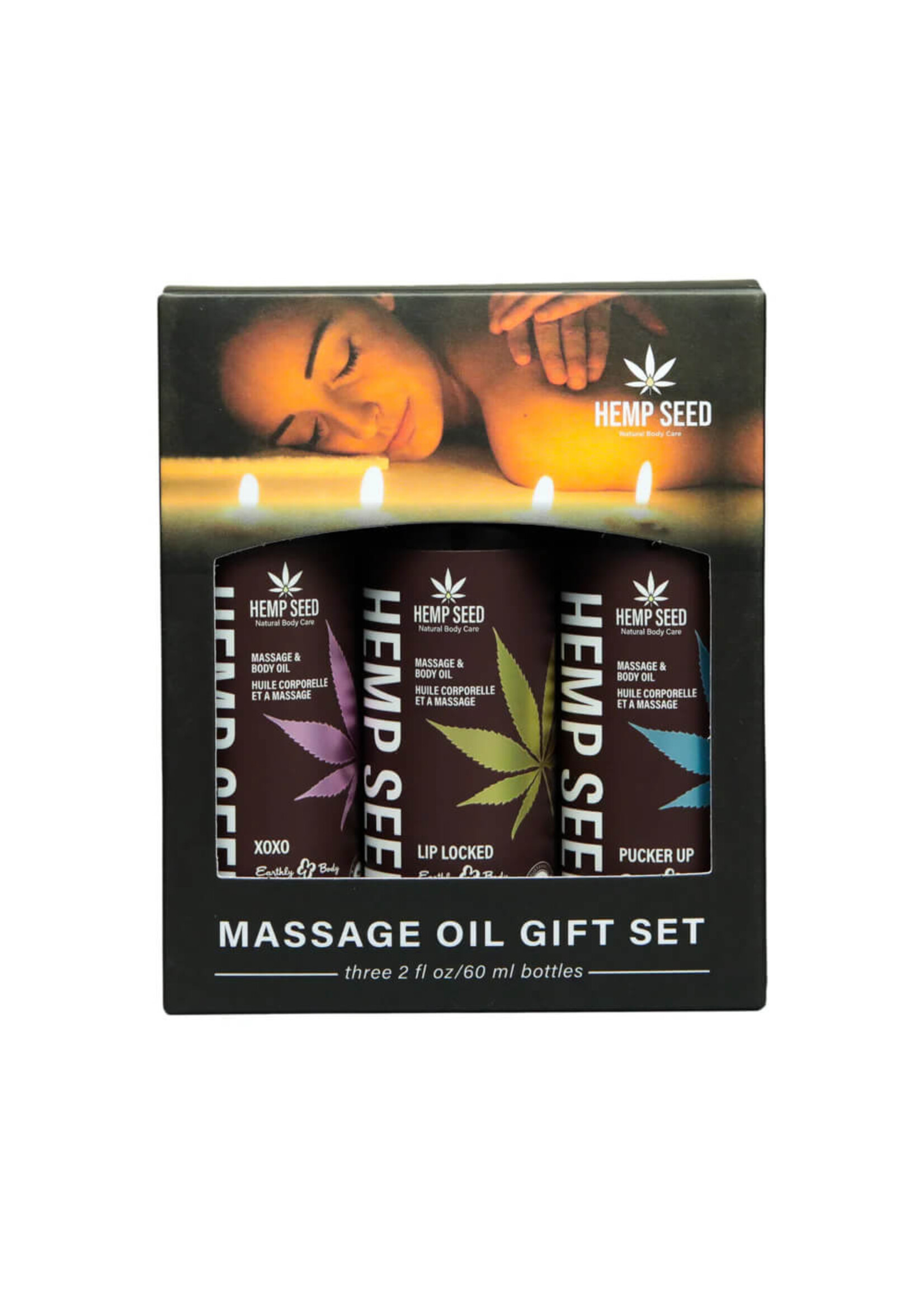 Earthly Body Hemp Seed Valentine '26 Massage Oil Trio Gift Set