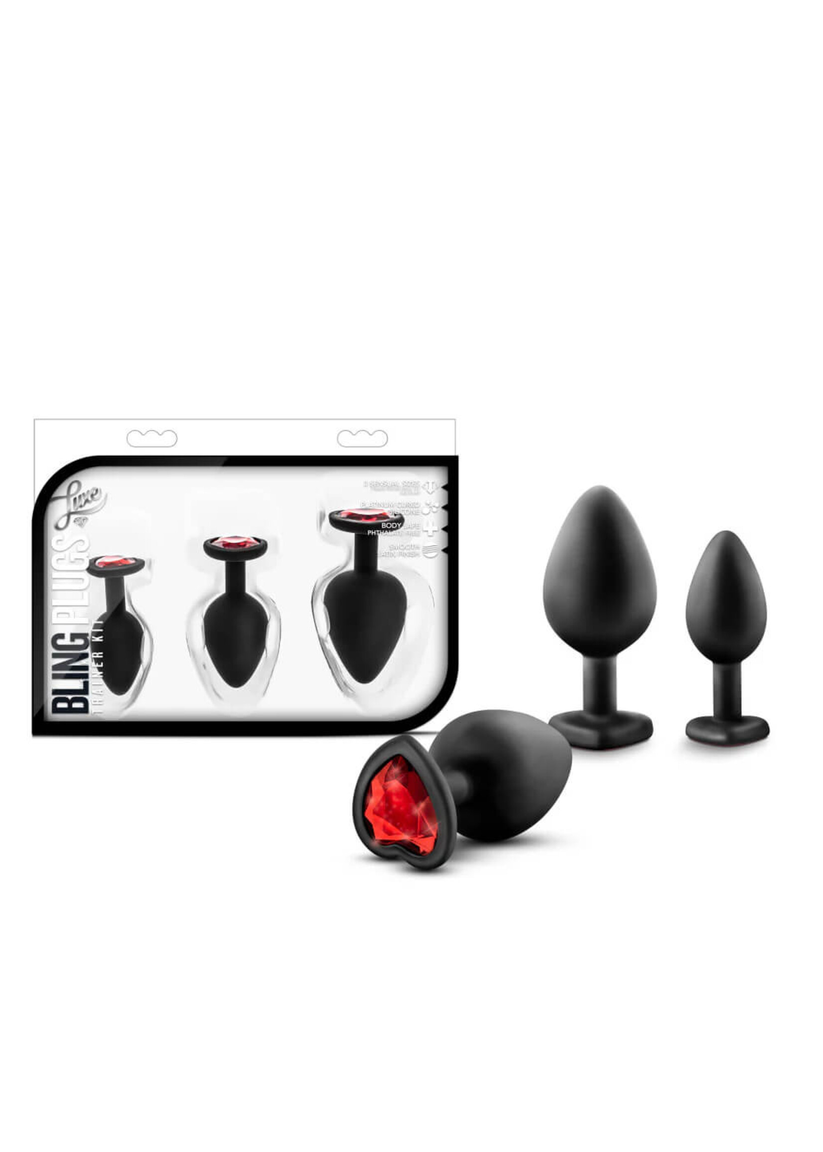 Luxe - Bling Plugs Training Kit - Black With Red Gems