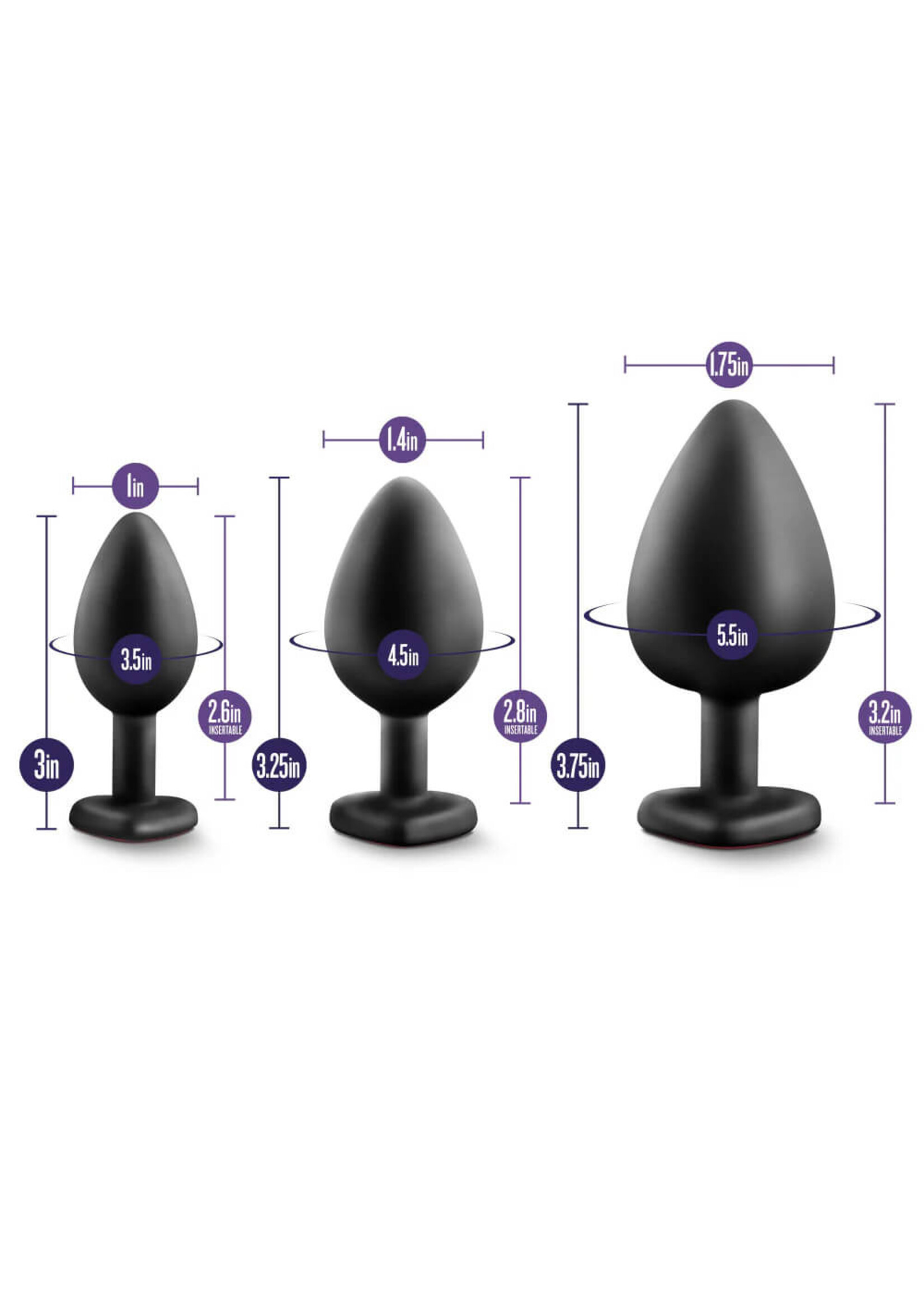 Luxe - Bling Plugs Training Kit - Black With Red Gems