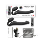 Lovely Planet Strap-On-Me Rechargeable Remote-Controlled Silicone Vibrating Bendable Strap-On Black M