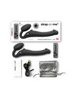 Lovely Planet Strap-On-Me Rechargeable Remote-Controlled Silicone Vibrating Bendable Strap-On Black M