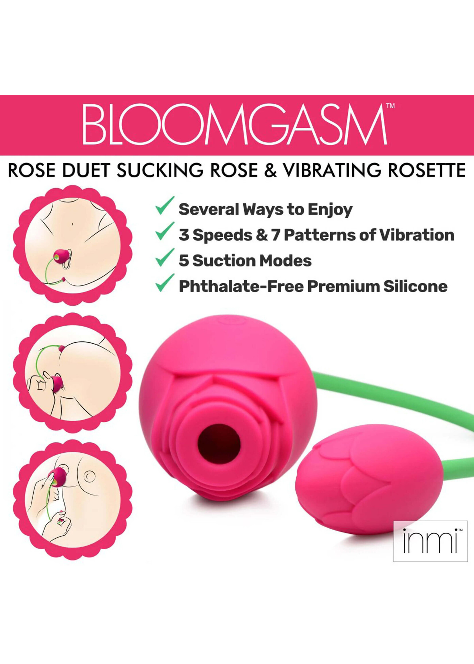 Bloomgasm Bloomgasm Rose Duet Sucking & Vibrating Silicone Duo