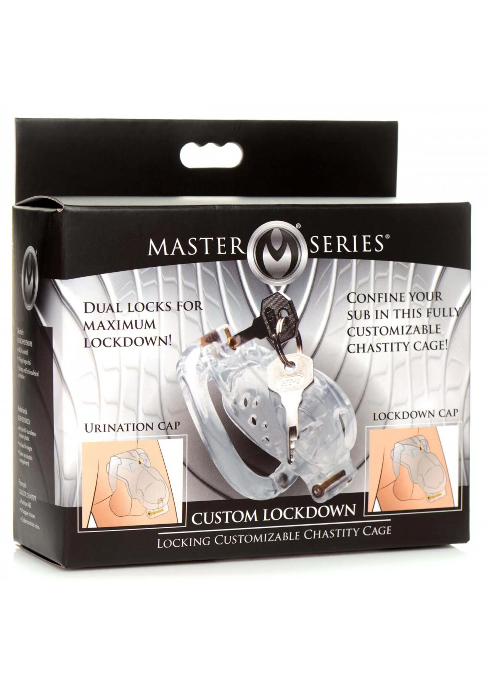 Double Lockdown Locking Customizable Chastity Cage - Clear