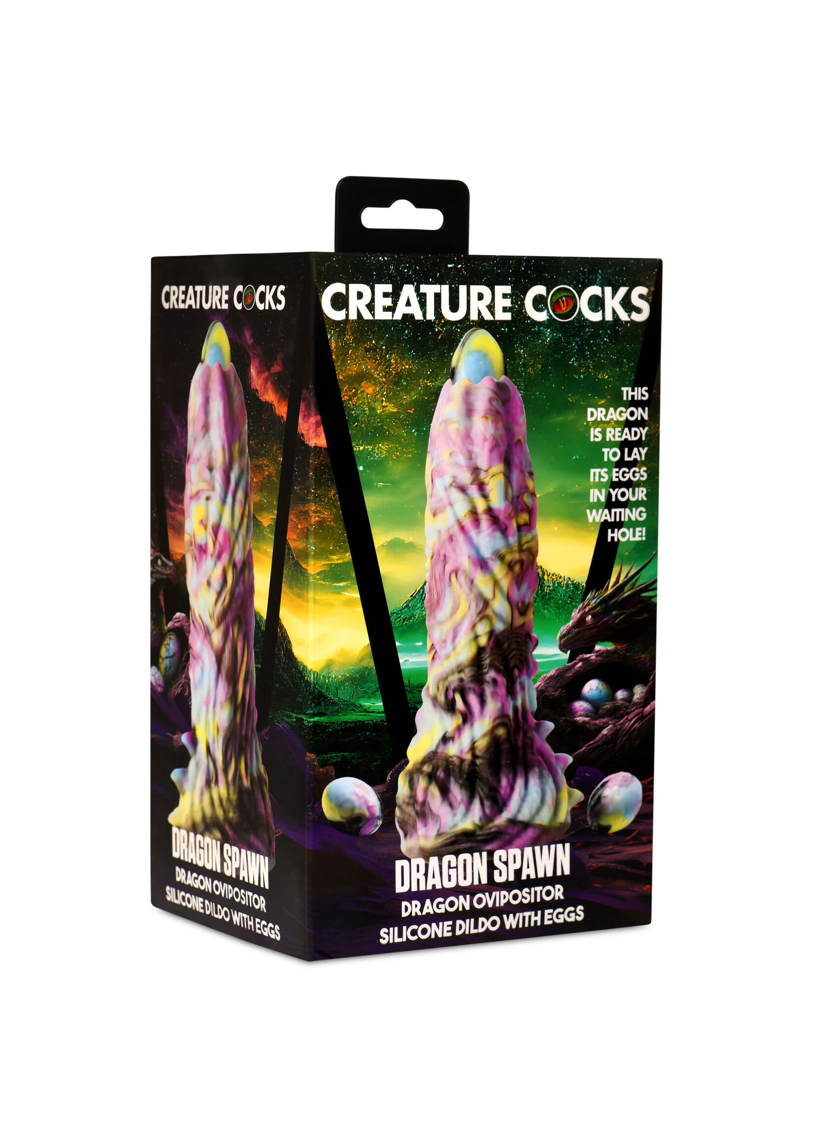 Creature Cocks Dragon Spawn Dragon Ovipositor Silicone Dildo with Eggs