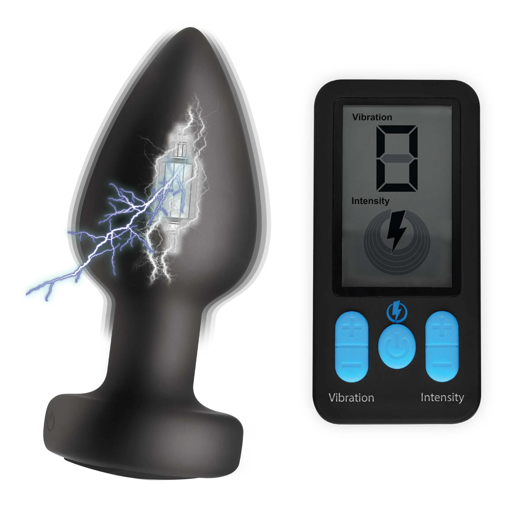 Zeus E-Stim Pro Silicone Vibrating Anal Plug w- Remote