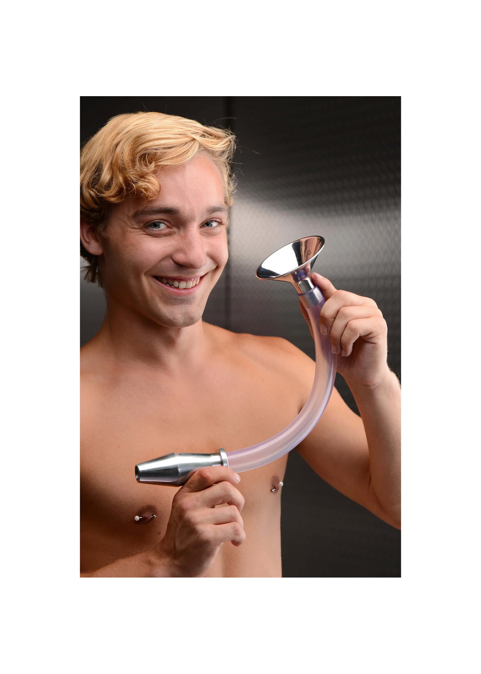 Stainless Steel Ass Funnel With Hollow Anal Plug