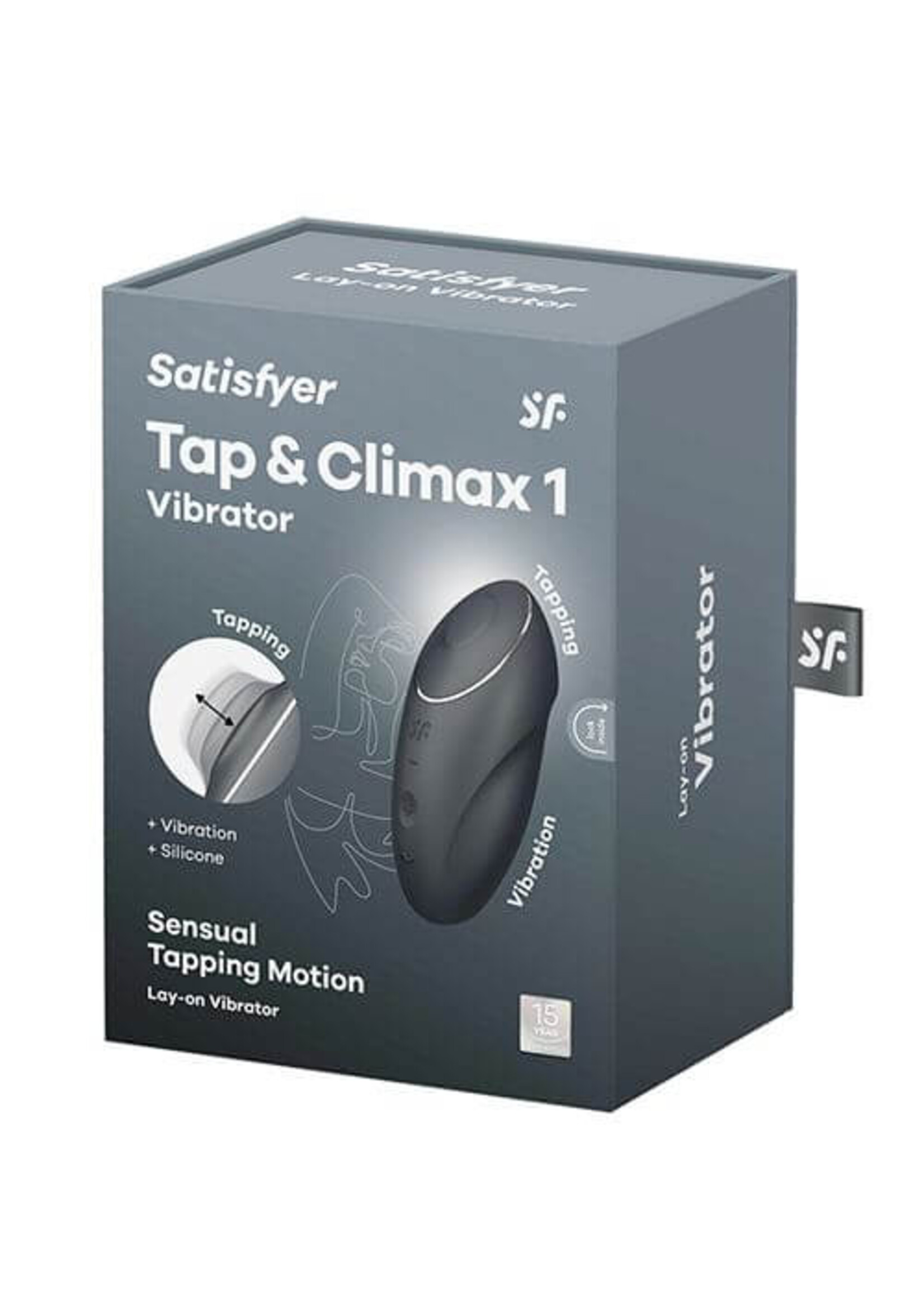 Satisfyer Tap and Climax 1 Vibrator - Grey