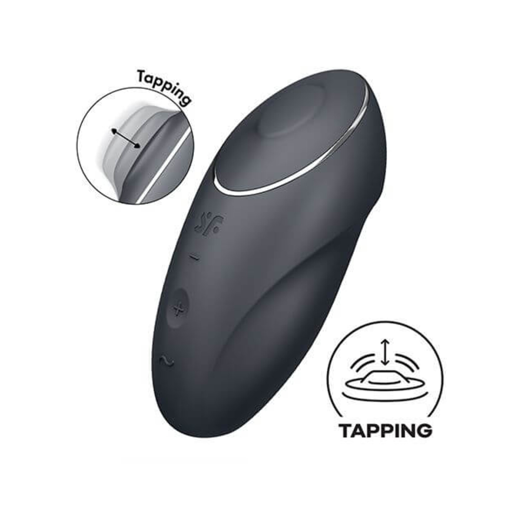 Satisfyer Tap and Climax 1 Vibrator - Grey