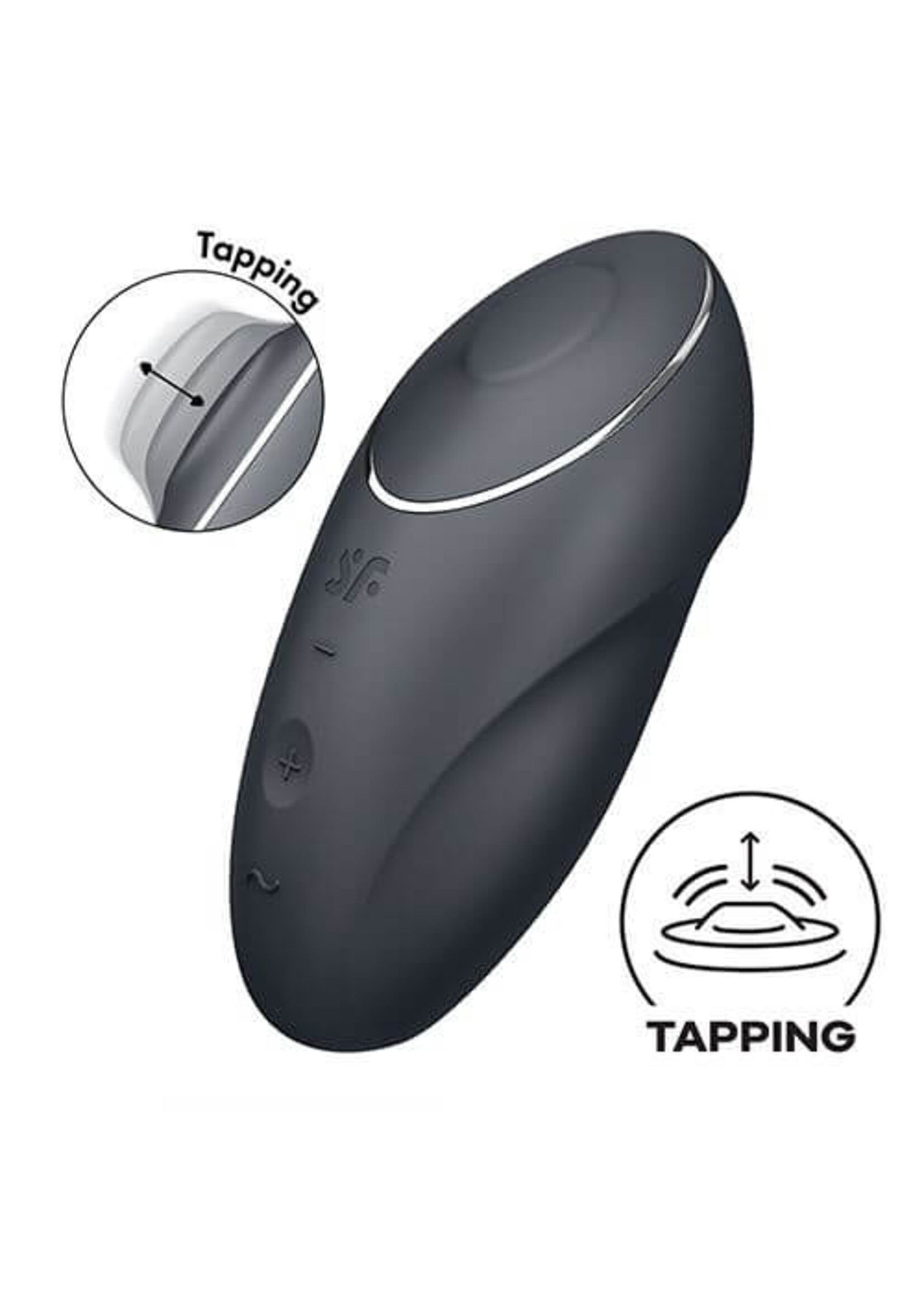 Satisfyer Tap and Climax 1 Vibrator - Grey
