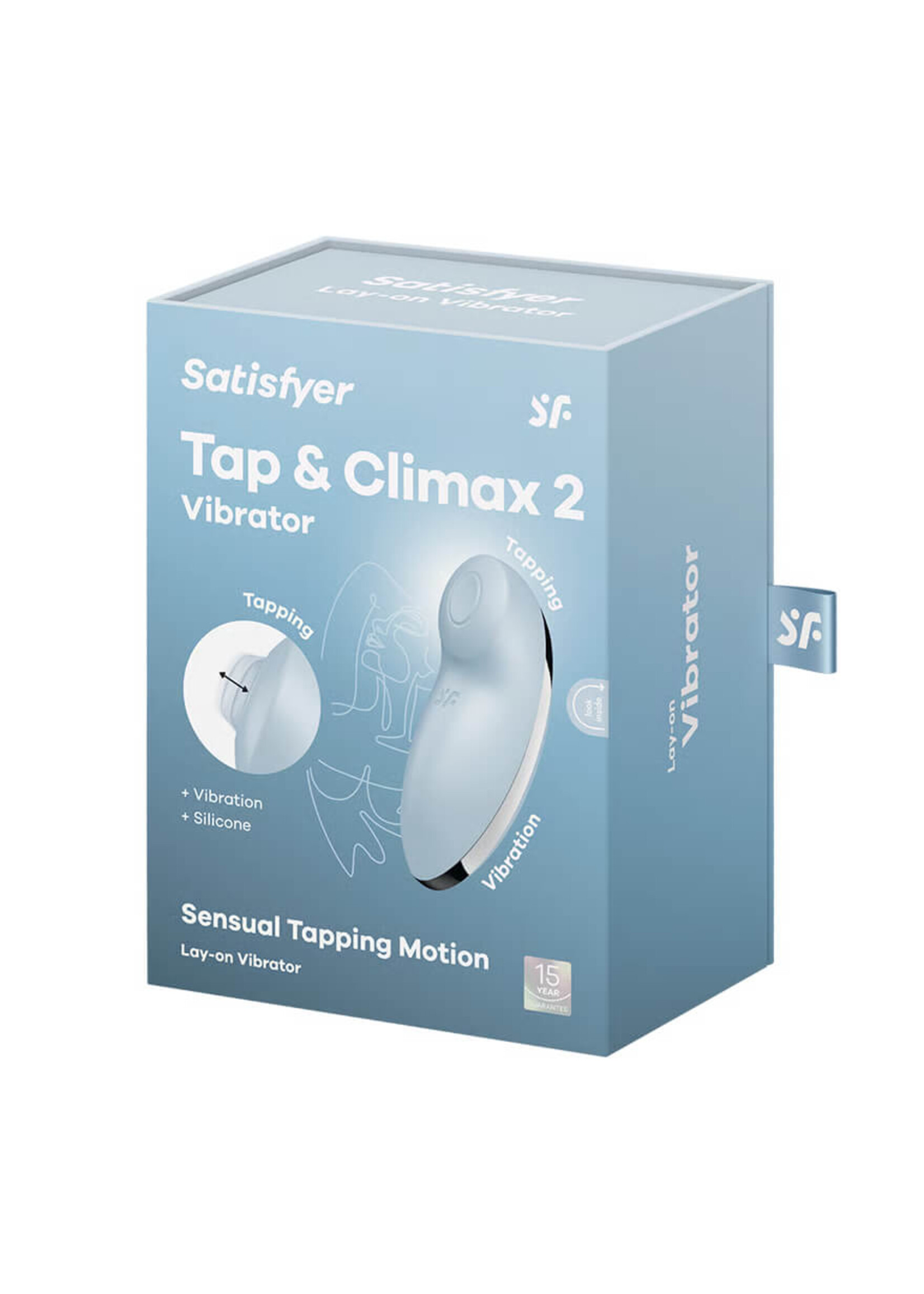 Satisfyer Tap and Climax 2 Vibrator - Blue