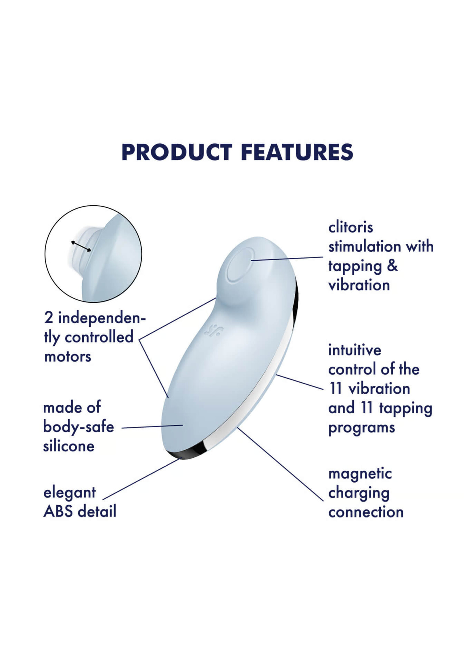 Satisfyer Tap and Climax 2 Vibrator - Blue
