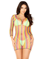 Leg Avenue Not Sorry Rainbow Net Dress