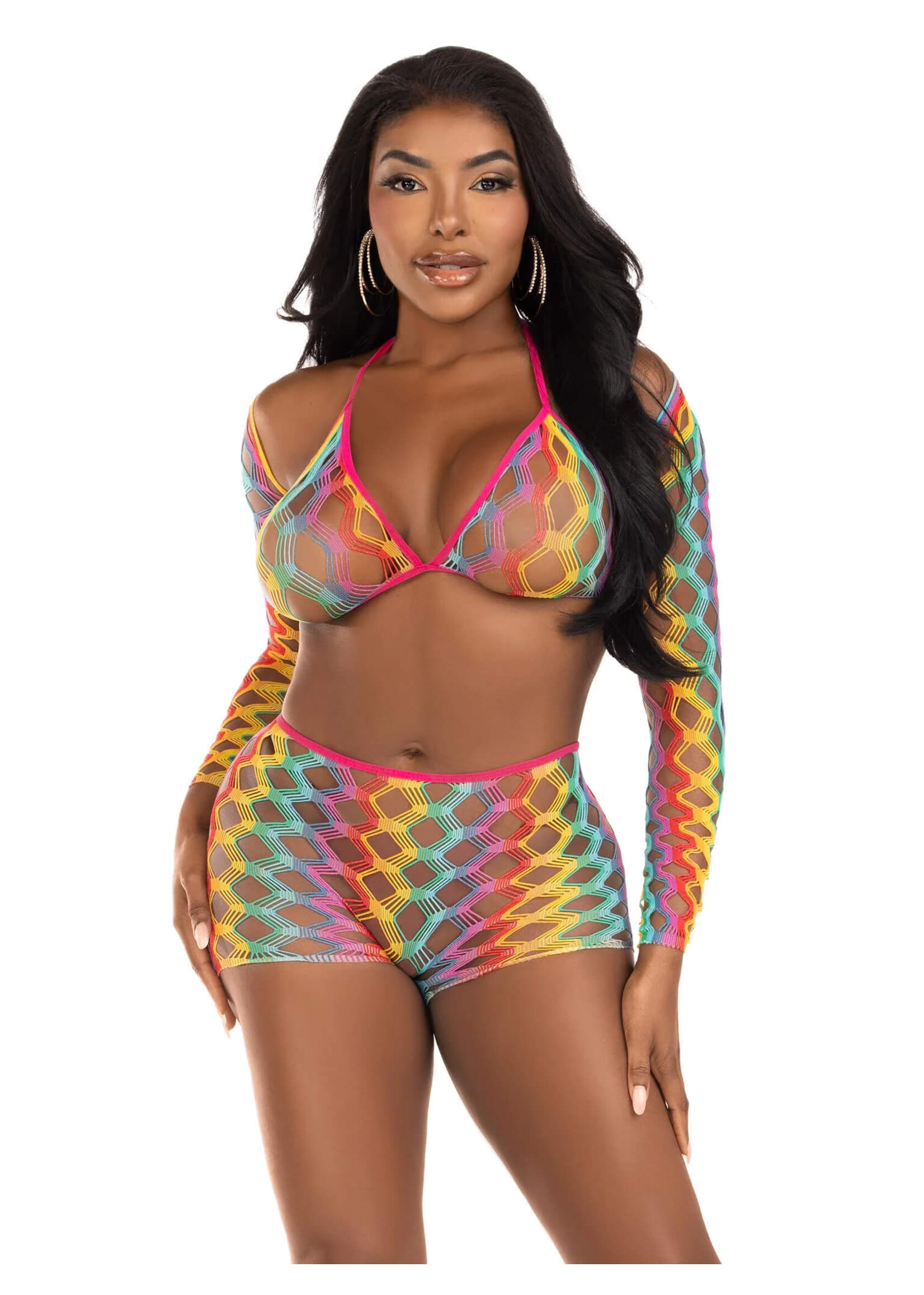 Leg Avenue Lucky One Bra and Boy Shorts Set