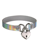 Plesur Plesur Heart Lock Collar - Holographic White