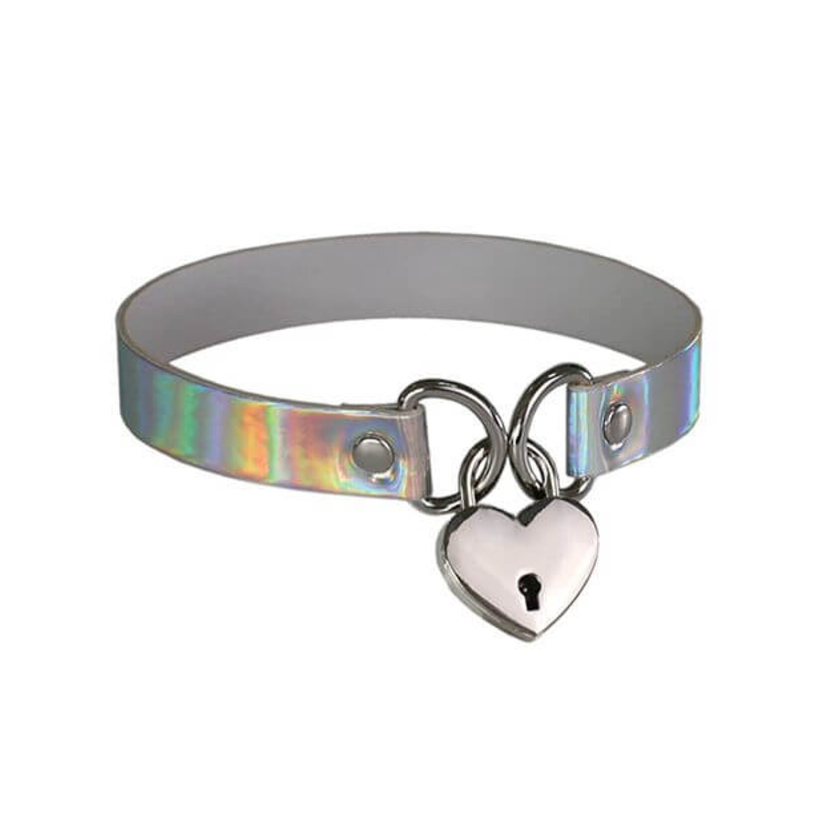 Plesur Plesur Heart Lock Collar - Holographic White