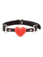 Plesur Plesur Heart Ball Gag w/Red Hearts - Black