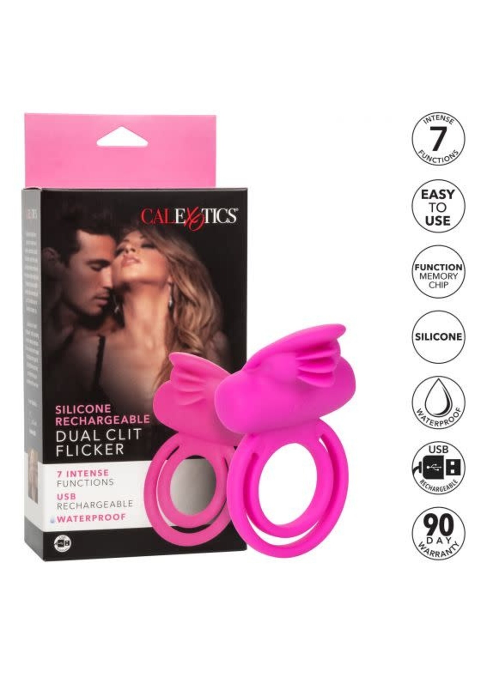 Cal Exotic Novelties Silicone Rechargeable Dual Clit Flicker