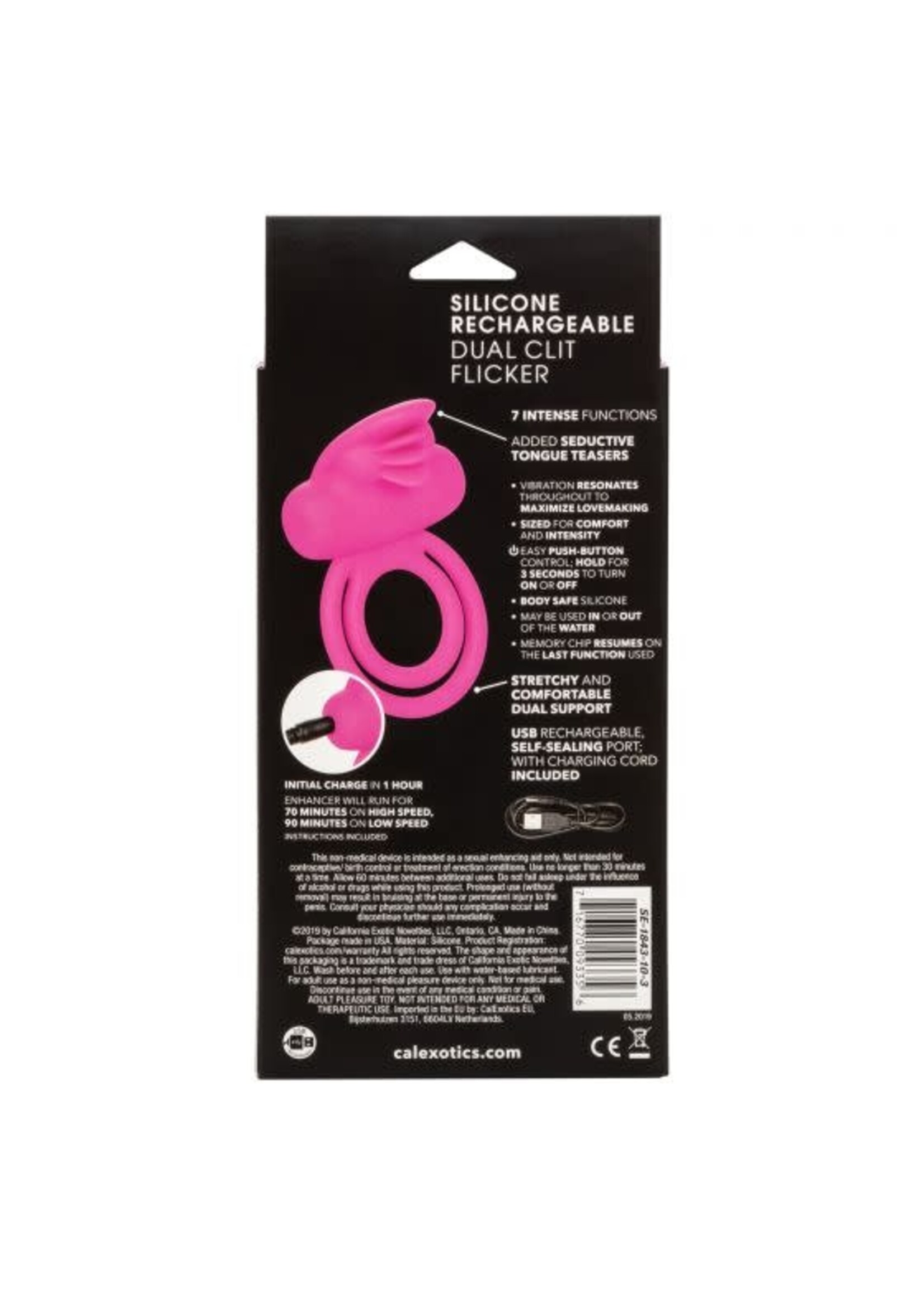 Cal Exotic Novelties Silicone Rechargeable Dual Clit Flicker