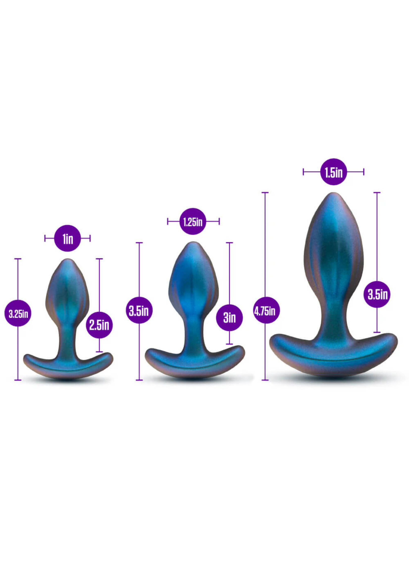 Anal Adventures Platinum Anal Adventures Matrix - Cosmos Plug Kit - Lunar Blue