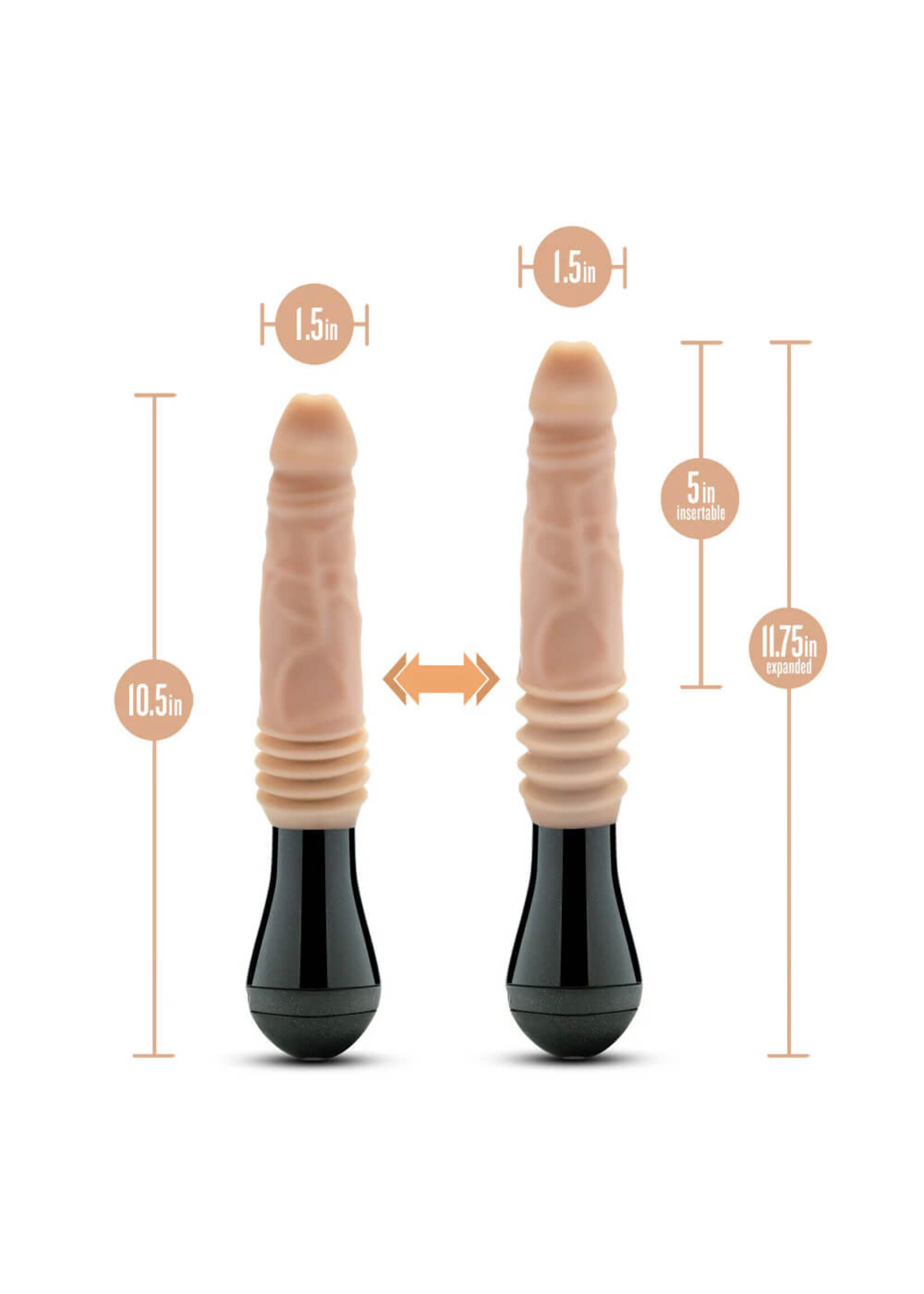 Blush Dr. Skin Silicone - Dr. Knight - Thrusting Gyrating Vibrating Dildo - Beige