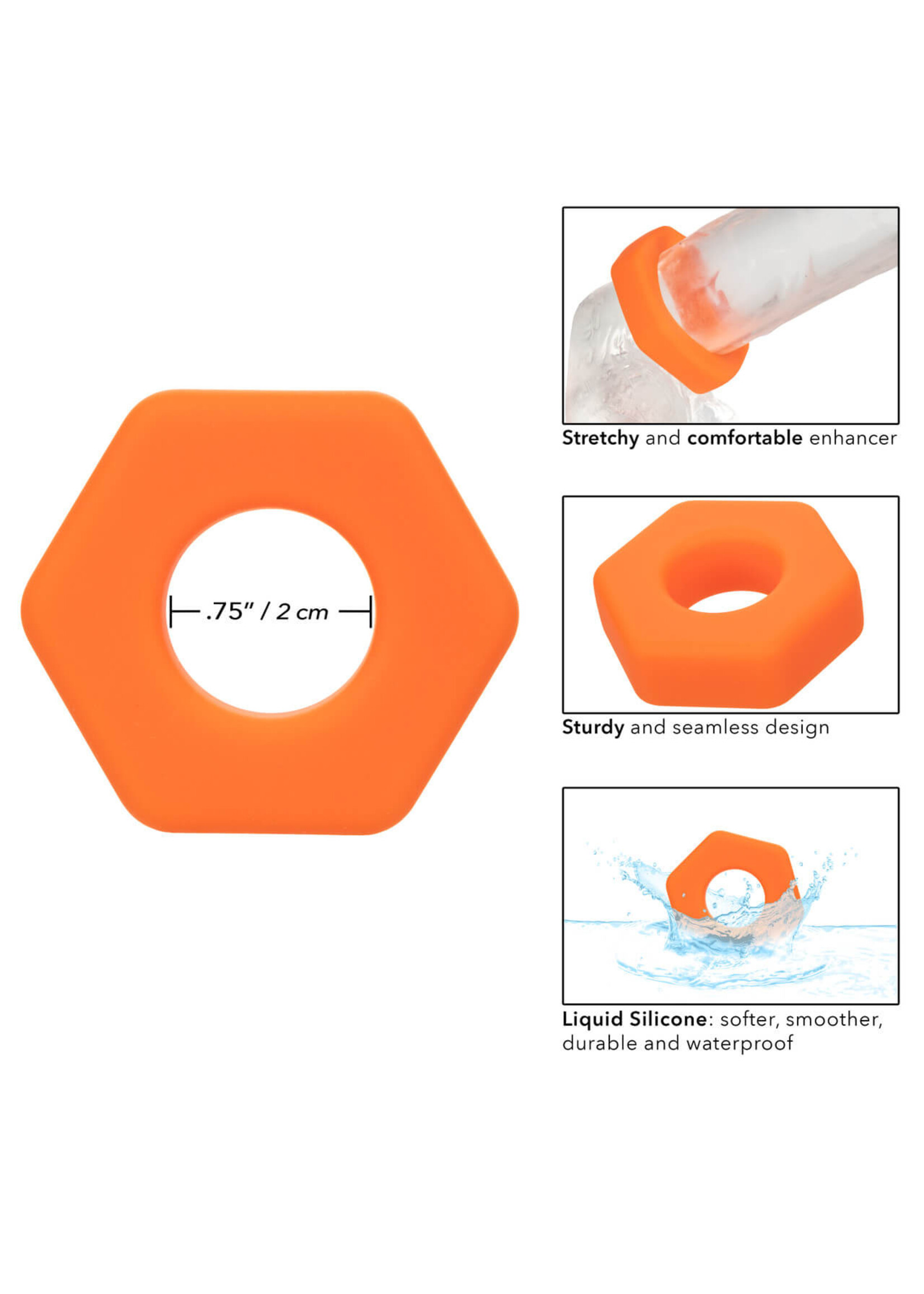 Cal Exotic Novelties Alpha Liquid Silicone Prolong Sexagon Ring
