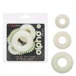 Cal Exotic Novelties Alpha Glow-In-The-Dark Liquid Silicone 3 Ring Set