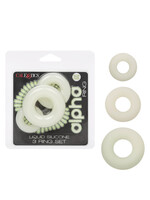 Cal Exotic Novelties Alpha Glow-In-The-Dark Liquid Silicone 3 Ring Set