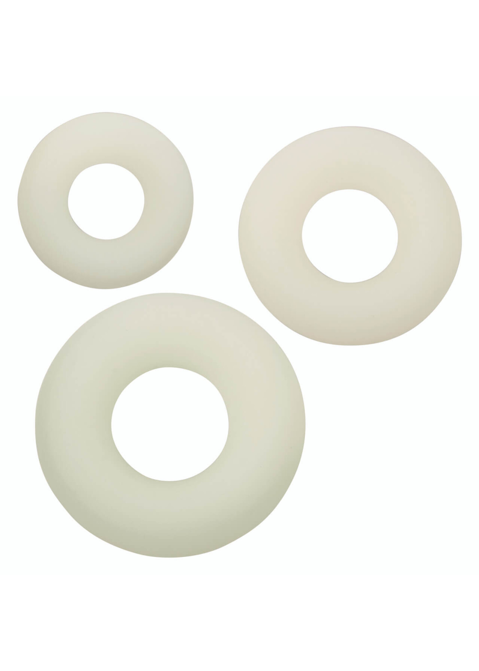 Cal Exotic Novelties Alpha Glow-In-The-Dark Liquid Silicone 3 Ring Set