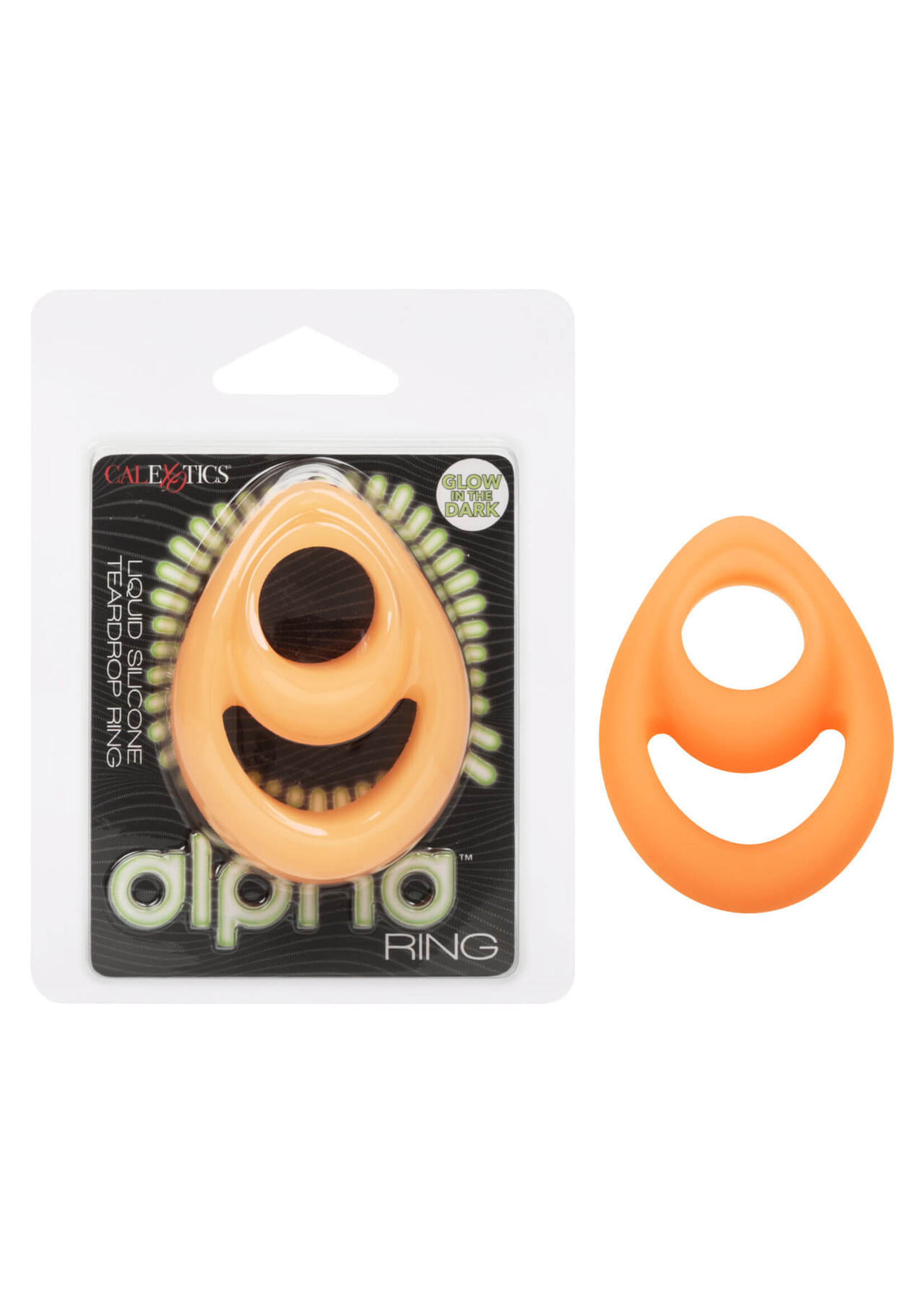 Cal Exotic Novelties Alpha Glow-In-The-Dark Liquid Silicone Teardrop Ring