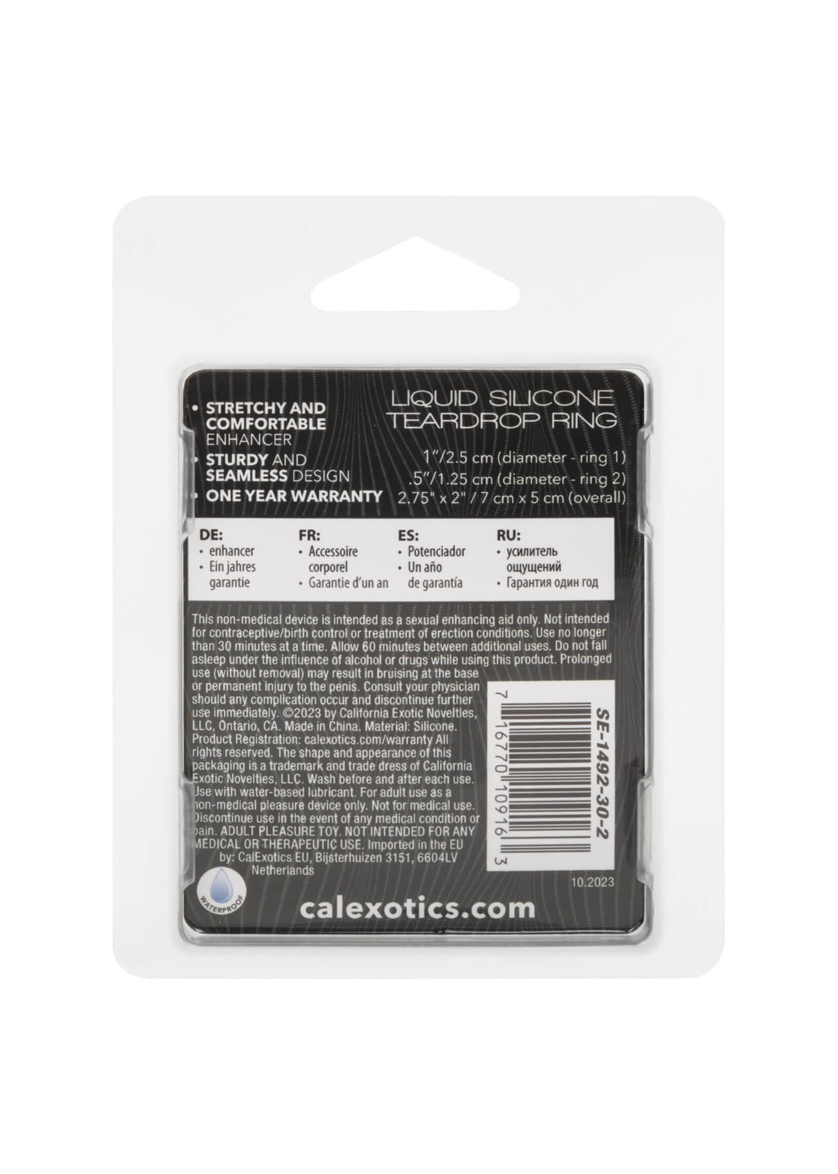 Cal Exotic Novelties Alpha Glow-In-The-Dark Liquid Silicone Teardrop Ring