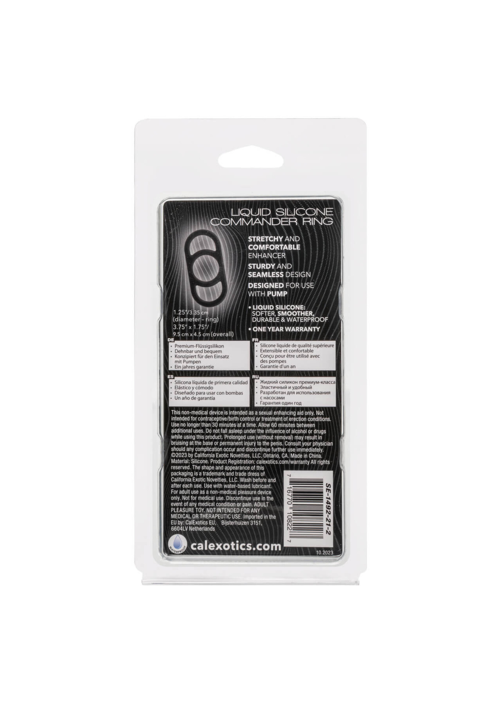 Cal Exotic Novelties Alpha Liquid Silicone Commander Ring - Black
