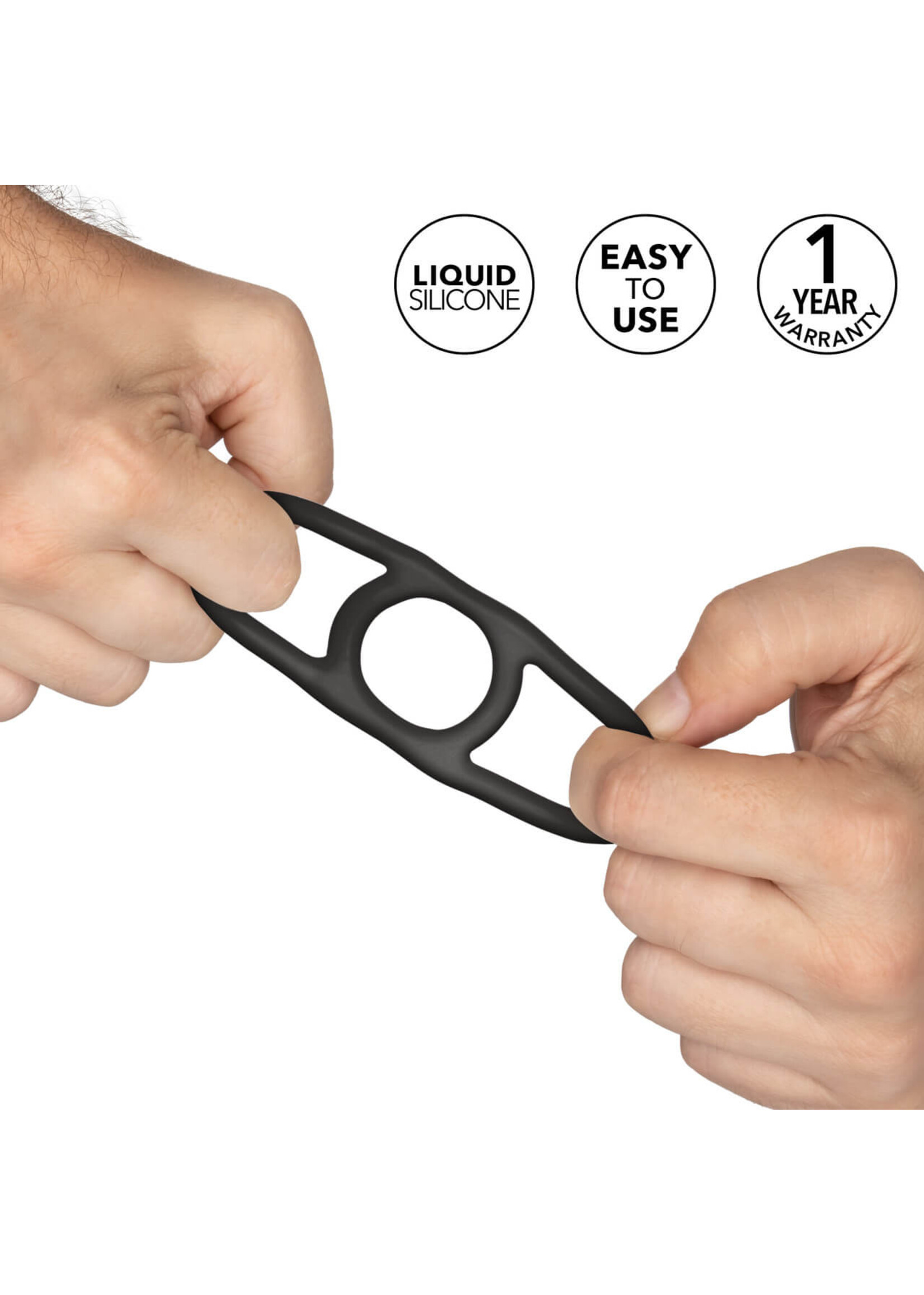 Cal Exotic Novelties Alpha Liquid Silicone Commander Ring - Black