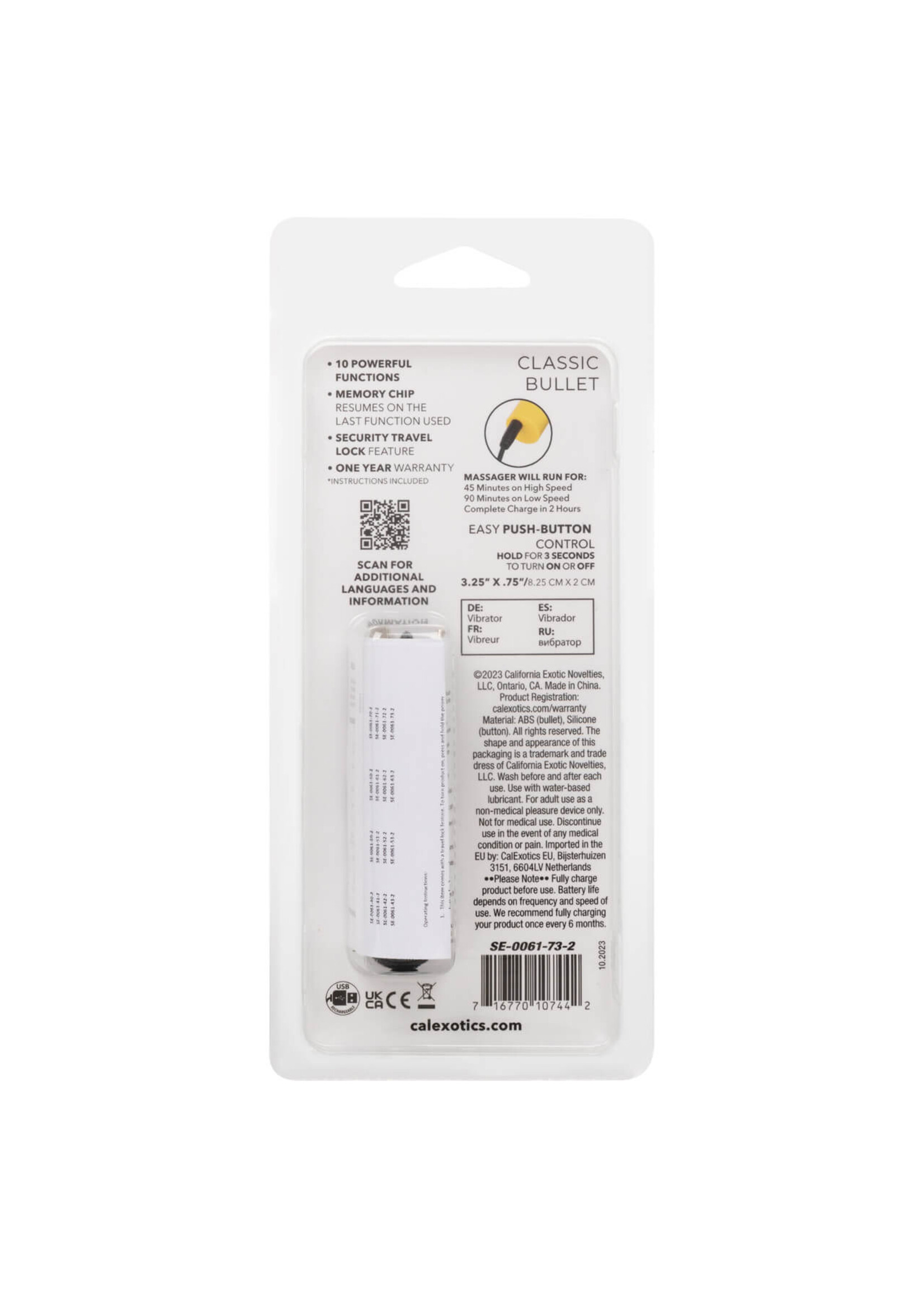 Cal Exotic Novelties Turbo Buzz Classic Bullet - Yellow