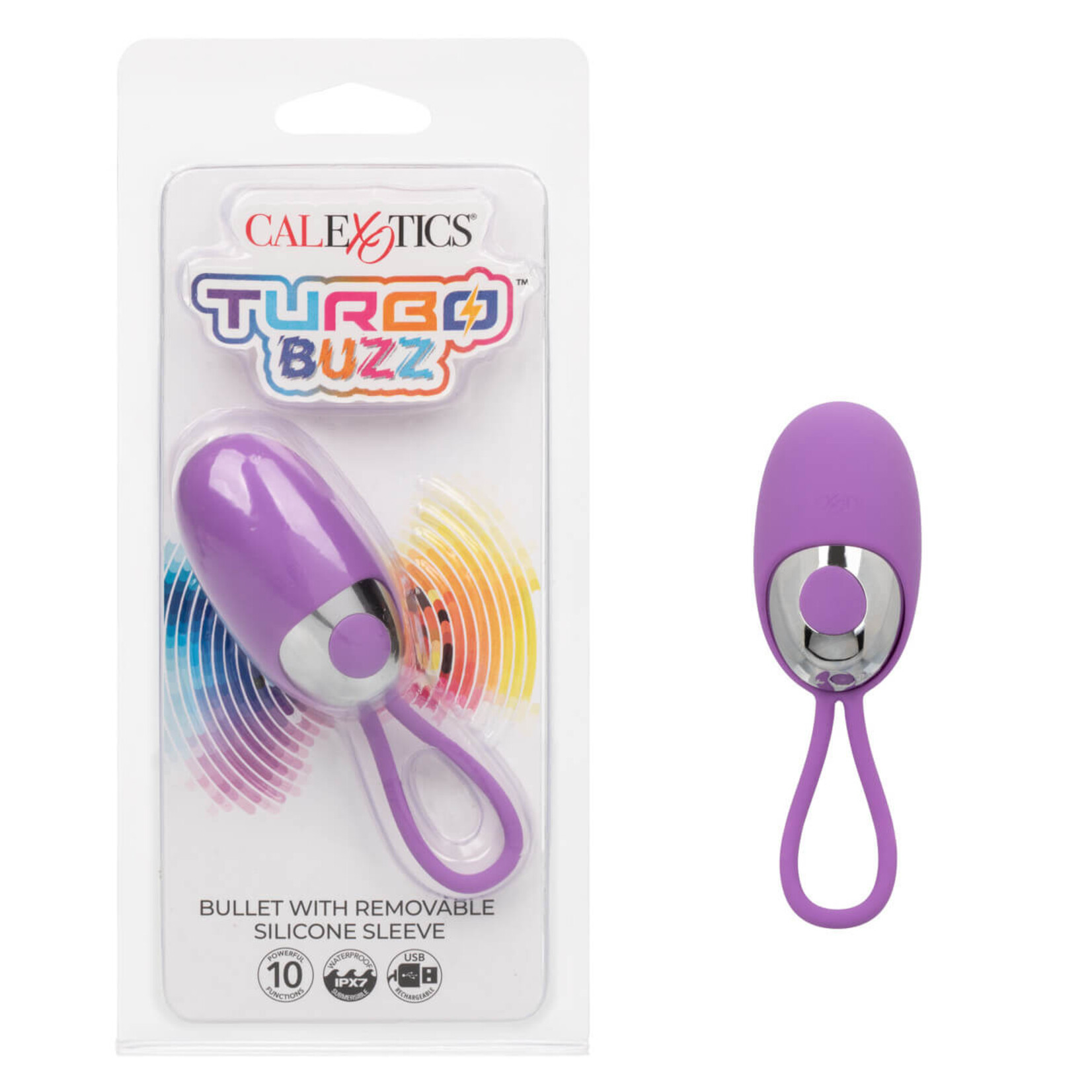 Cal Exotic Novelties Turbo Buzz Bullet with Removable Silicone Sleeve - Purple