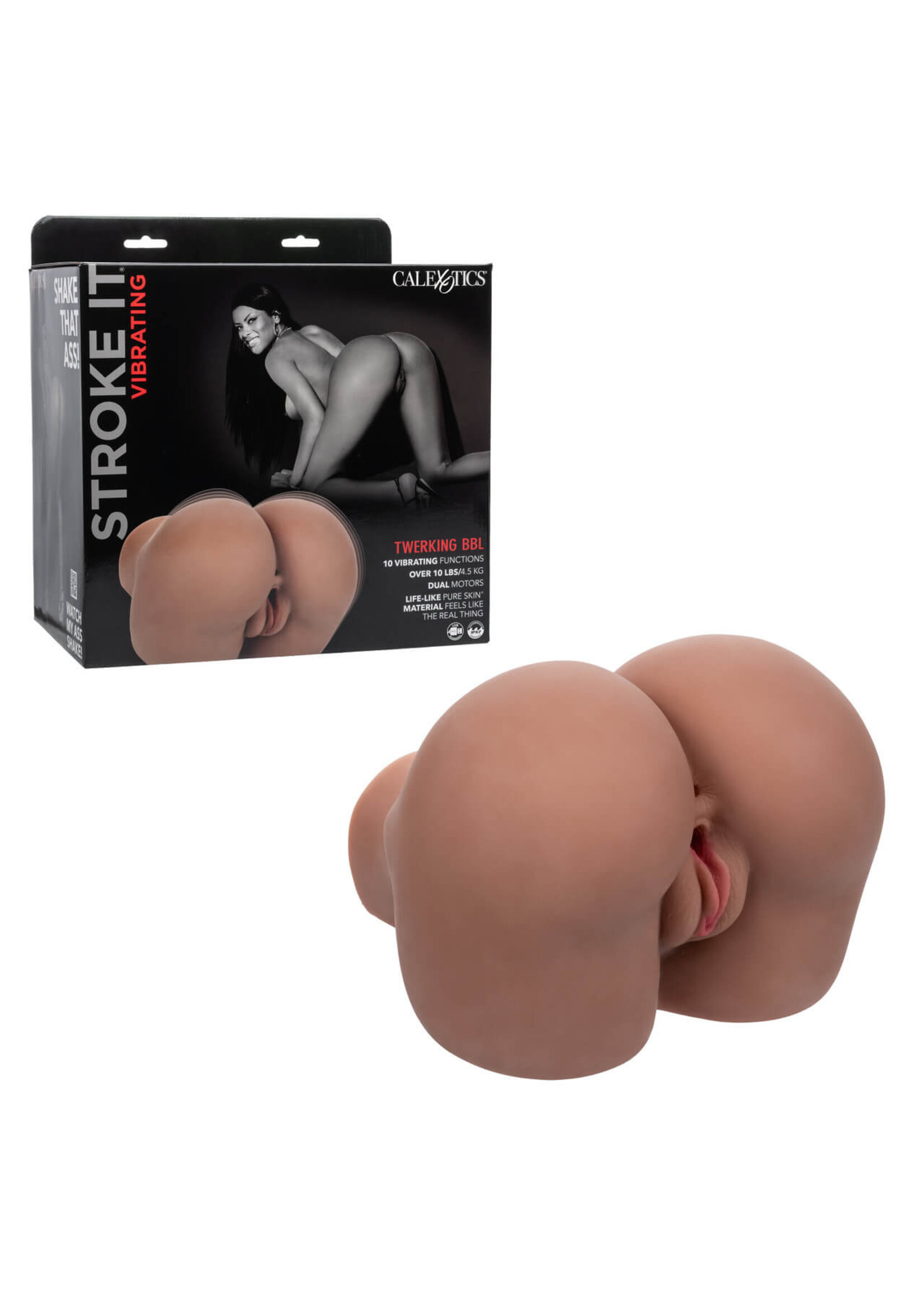 Stroke It Stroke It Vibrating Twerking BBL - Brown