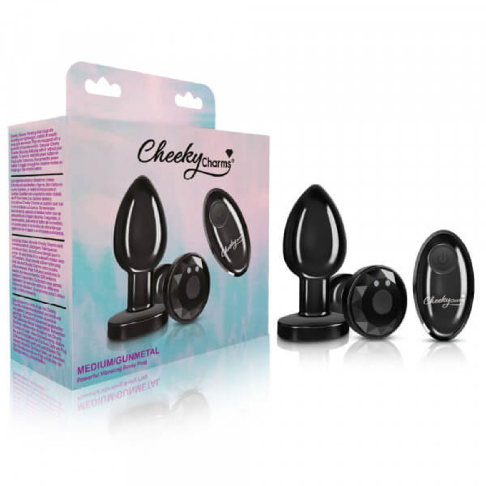 Cheeky Charms Cheeky Charms - Rechargeable Vibrating Metal Butt Plug with Remote Control