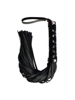 Rouge Rouge Short Leather Flogger w/Studs - Black