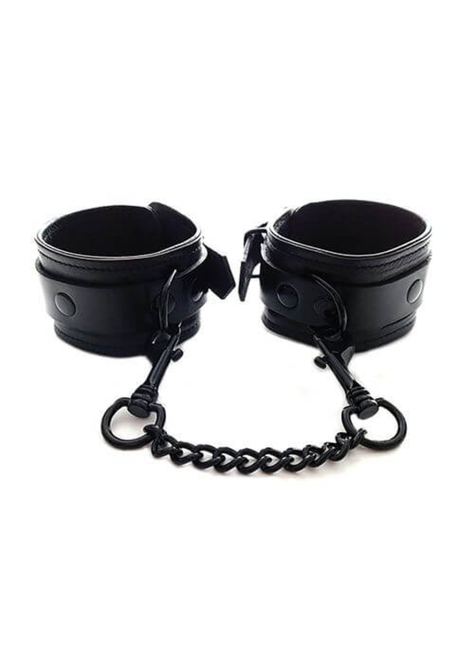 Rouge Rouge Leather Ankle Cuffs - Black with Black
