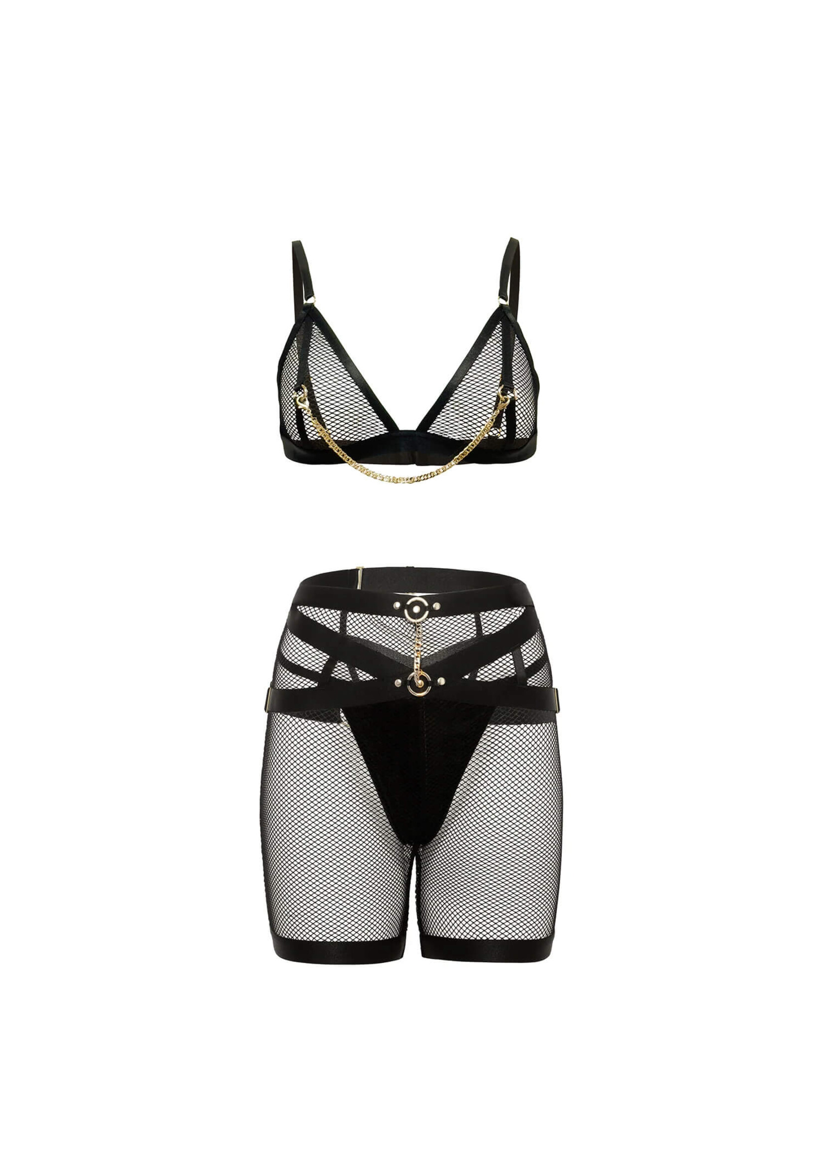 Oh La La Fetish TomGirl Biker Short Bra Set