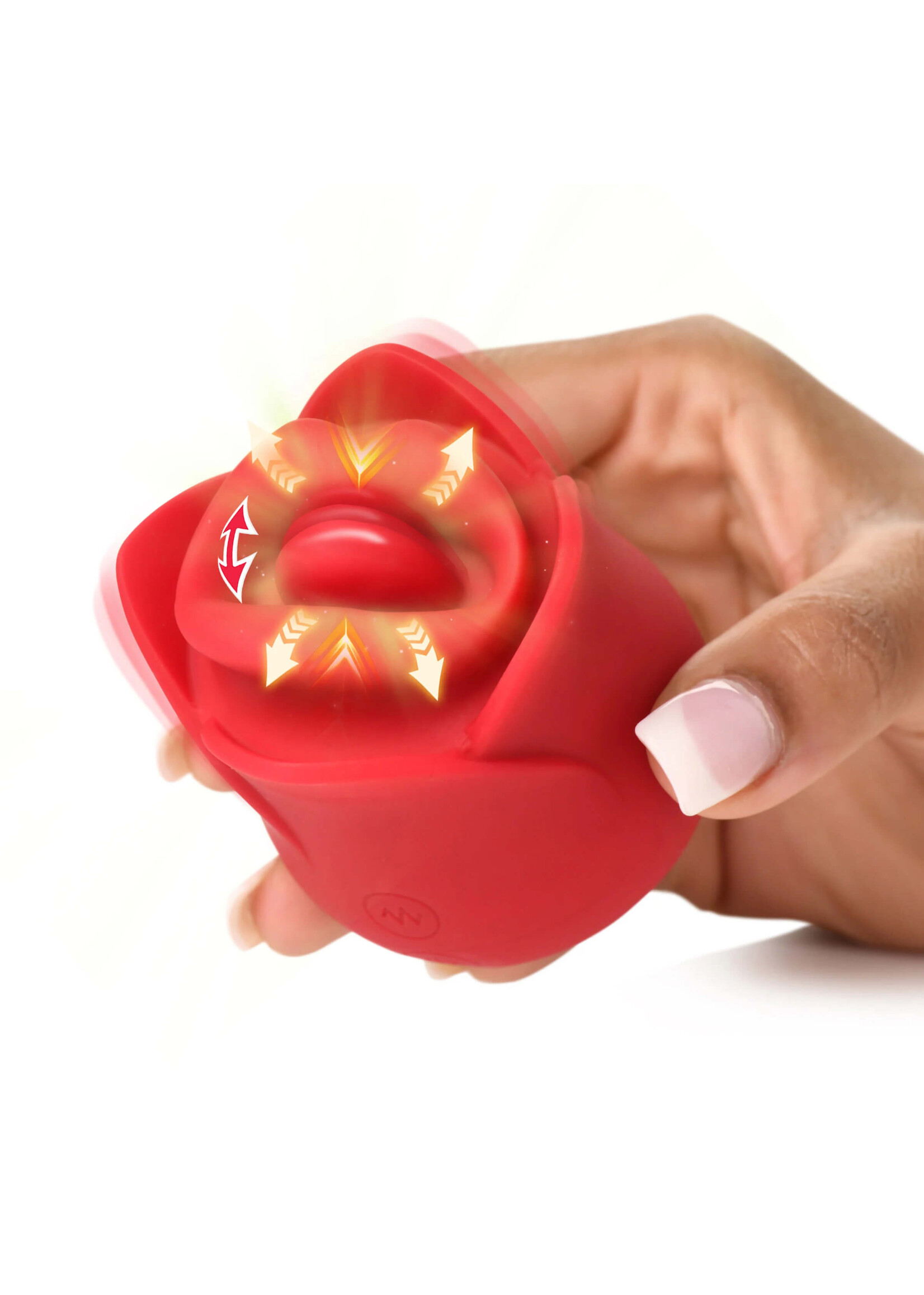 Kissing & Vibrating Rose Clitoral Stimulator - Red