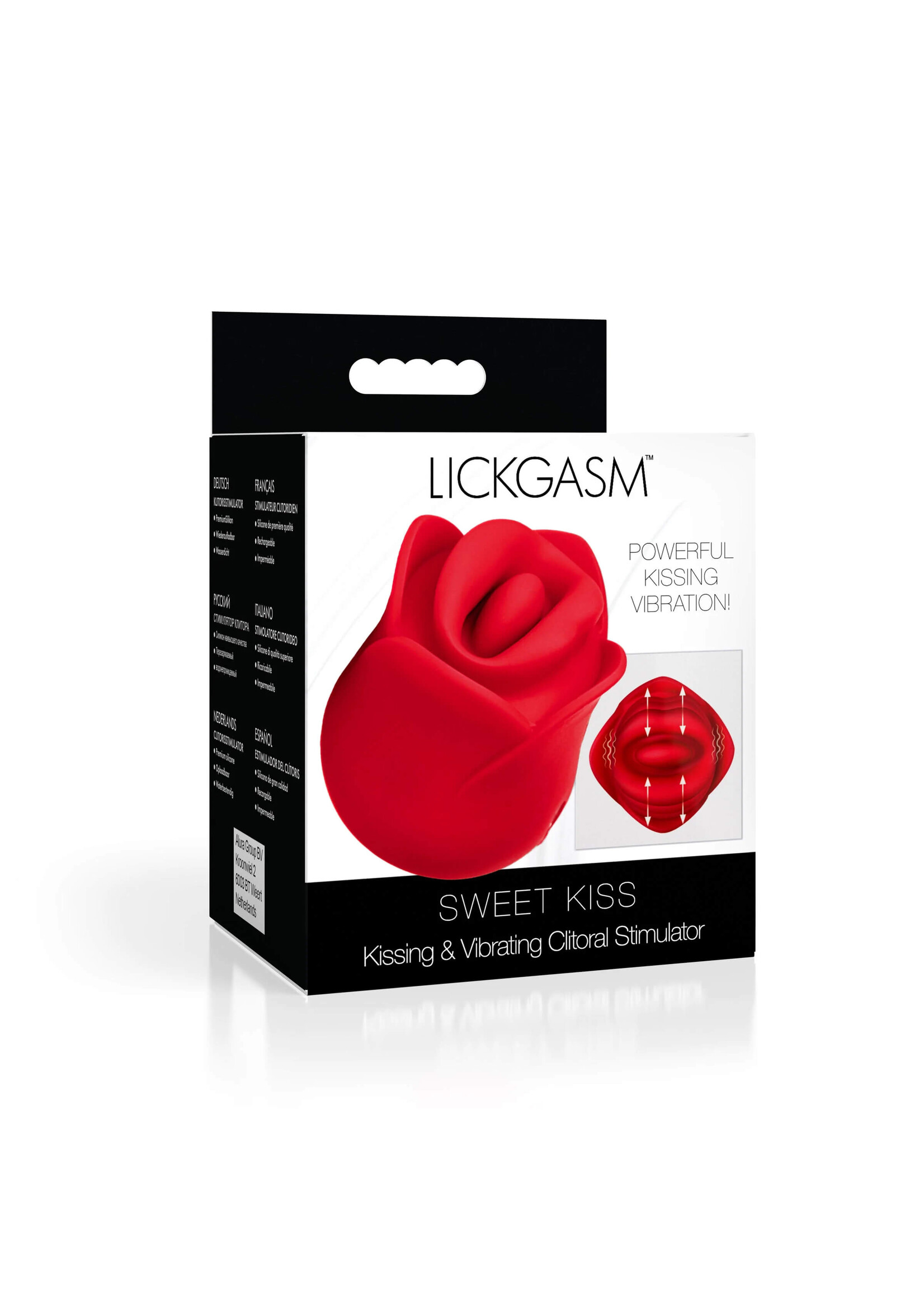 Kissing & Vibrating Rose Clitoral Stimulator - Red