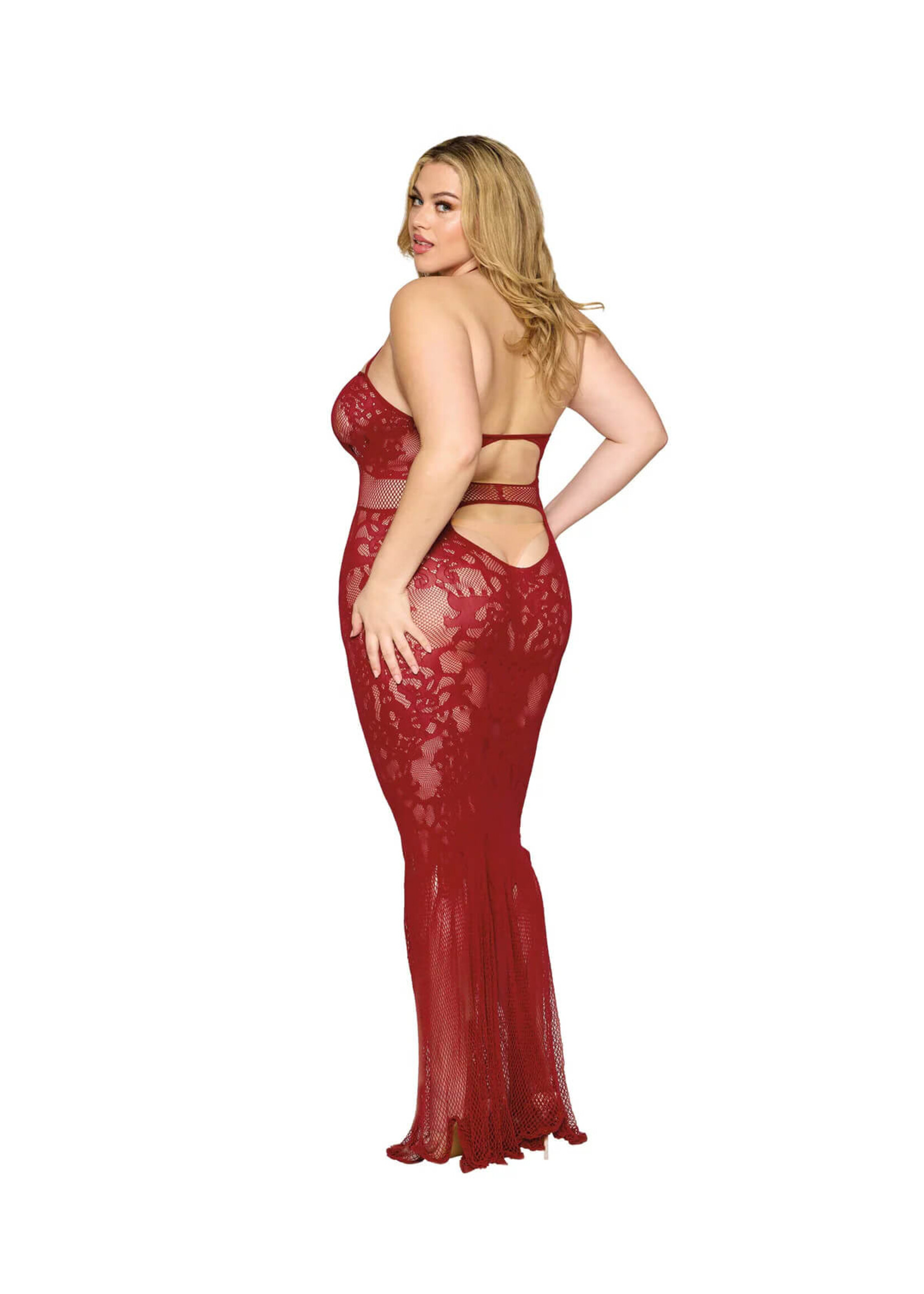 Dreamgirl Bodystocking Lace Gown Plus