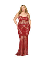 Dreamgirl Bodystocking Lace Gown Plus