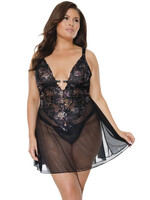 Coquette Plunging Babydoll & Thong Set