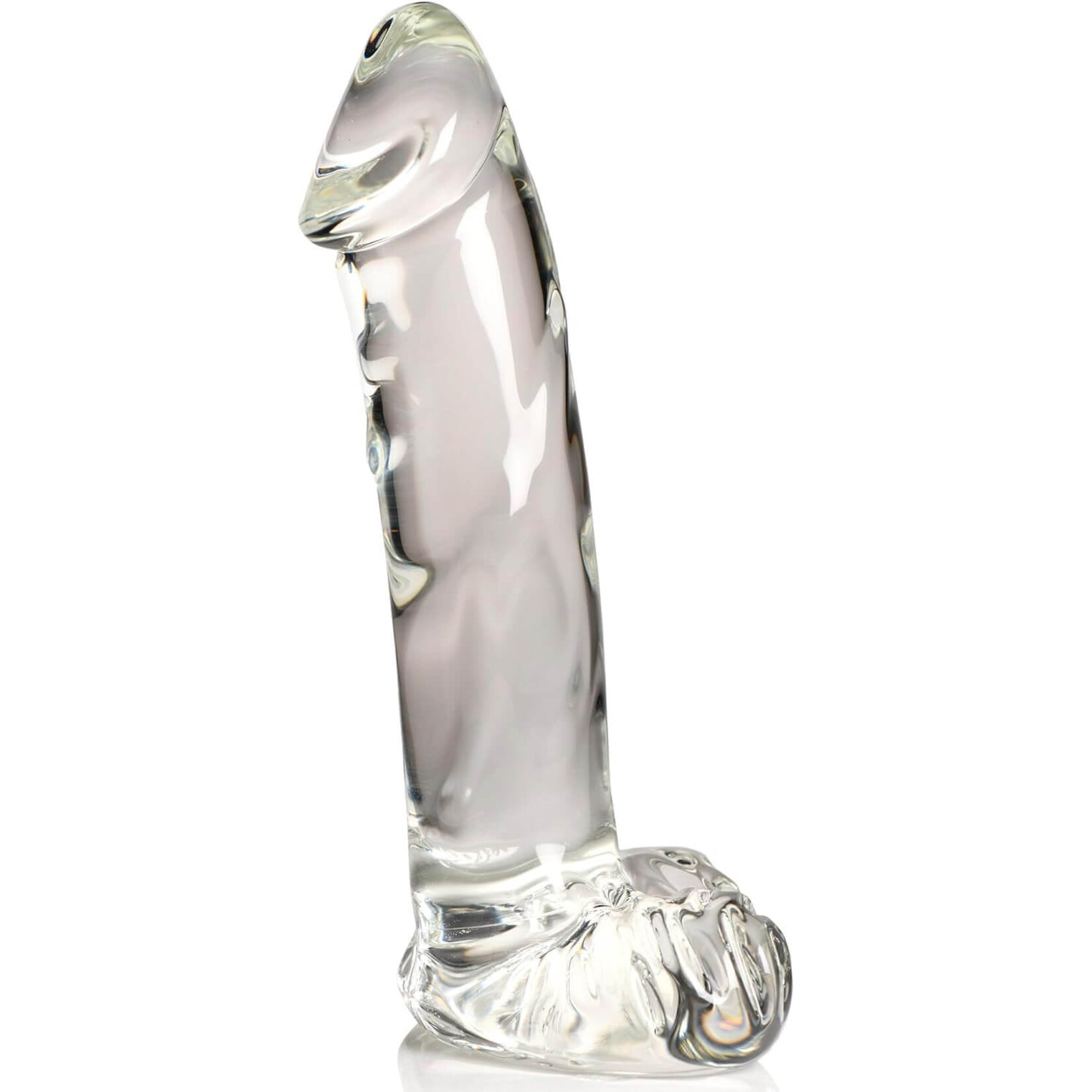 Pleasure Crystals 7.1" Glass Dildo W/ Balls