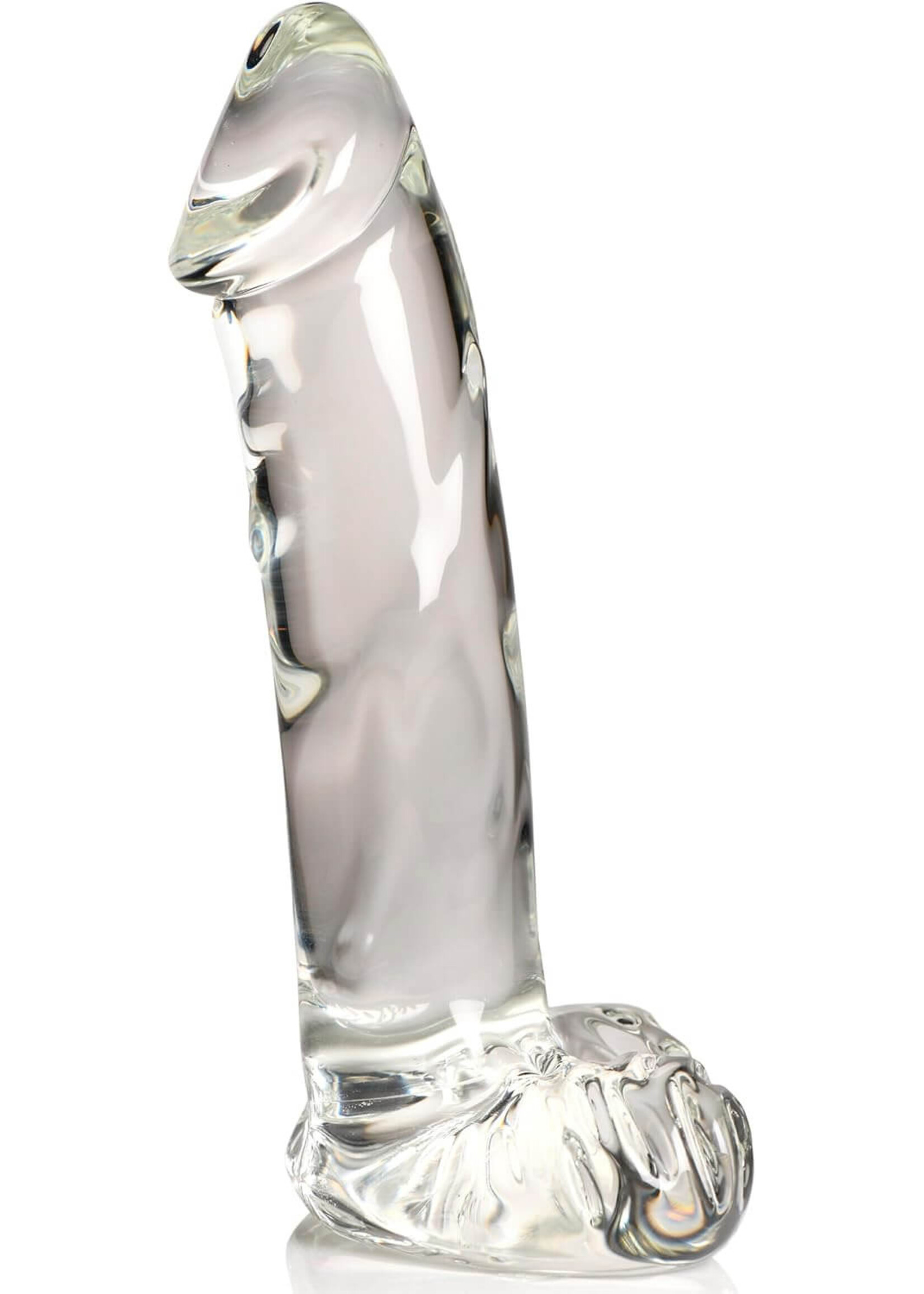 Pleasure Crystals 7.1" Glass Dildo W/ Balls